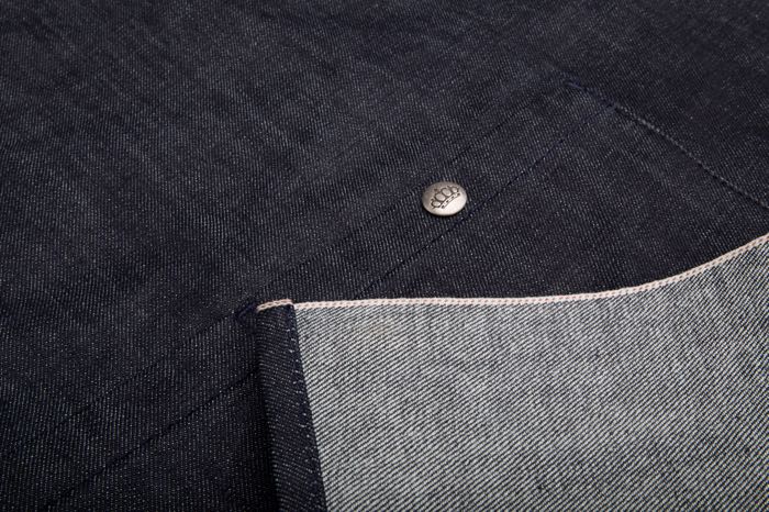 Schürze »1927« von Pike Brothers; Jeansstoff / Baumwolle, dunkelblau; Länge x Breite: 85 x 83 cm; Bruttogewicht: 467 g