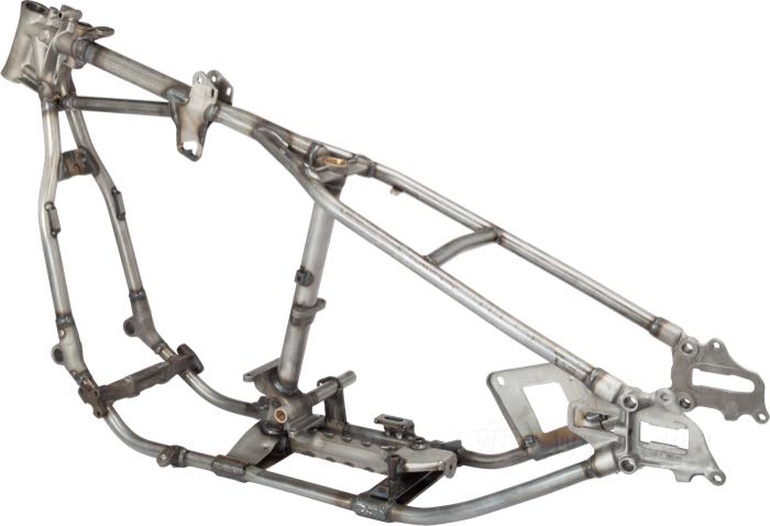 Telaio rigido »Wishbone« di VG Classic Frames & Parts; atto per Panhead 1952-1953; acciaio / ghisa sferoidale, naturale; rake: 30 °; rimpiazza OEM HD 47000-40A; Paesi Bassi; peso lordo: 37 kg