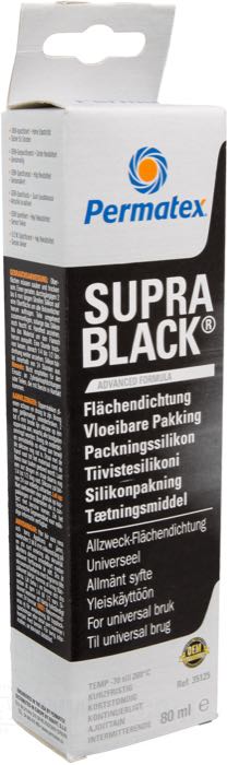 Dichtungsmittel »Supra Black« von Permatex; schwarz; bis 260° C; 80 ml; USA; Bruttogewicht: 11 g