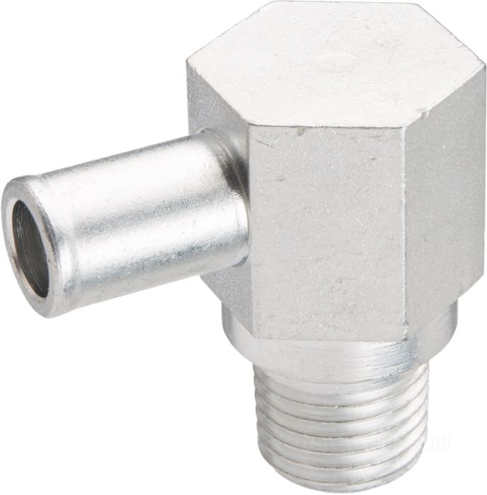 Raccord de durite d‘huile; pour Durite d'huile / Carter moteur / Durit d'alimentacion d'huile; pour durites de DI 3/8”; adaptable à XLCH late 1962-1965; acier, CAD (procédé ZnNi); filet raccord: 1/4