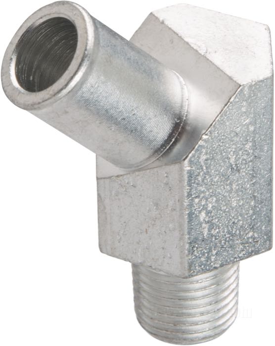Raccord de durite d‘huile; pour Durite d'huile / Carter moteur / Durit de retour; pour durites de DI 3/8”; adaptable à XLCH 1953- early 1962, XLH 1958-1966; acier, CAD (procédé ZnNi); filet raccord: 1/8