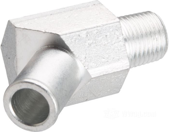 Raccord de durite d‘huile; pour Durite d'huile / Carter moteur / Durit de retour; pour durites de DI 3/8”; adaptable à XLCH 1953- early 1962, XLH 1958-1966; acier, CAD (procédé ZnNi); filet raccord: 1/8