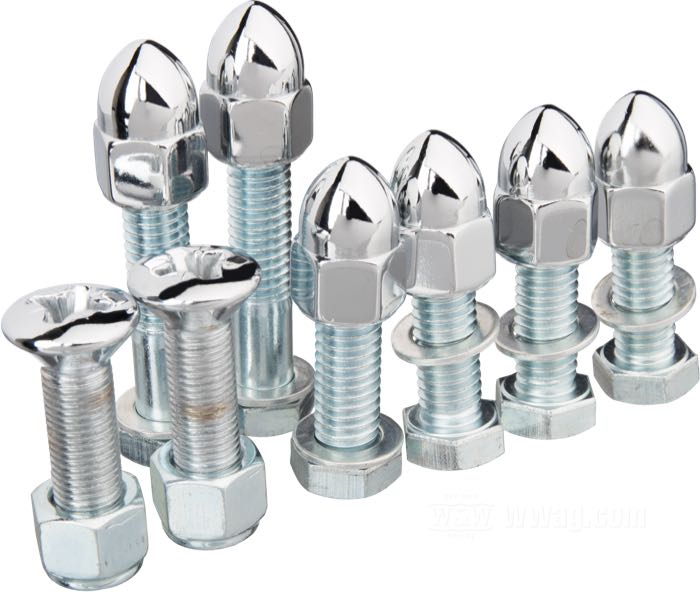 Kit di montaggio di Colony; per Parafango posteriore; atto per FXWG 1980-1986; acciaio, cromato / zincato; rimpiazza OEM HD 7680W, 6379W, 4720W e 2005; U.S.A.; peso lordo: 327 g