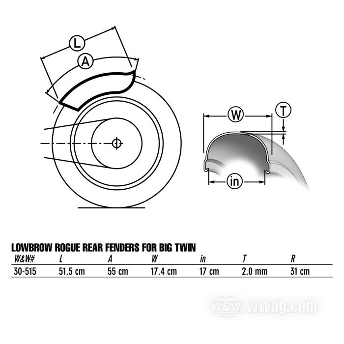 Parafango posteriore »Rogue« di Lowbrow Customs; atto per Big Twin 4 marce 1958-1984; acciaio, naturale; peso lordo: 3.98 kg
