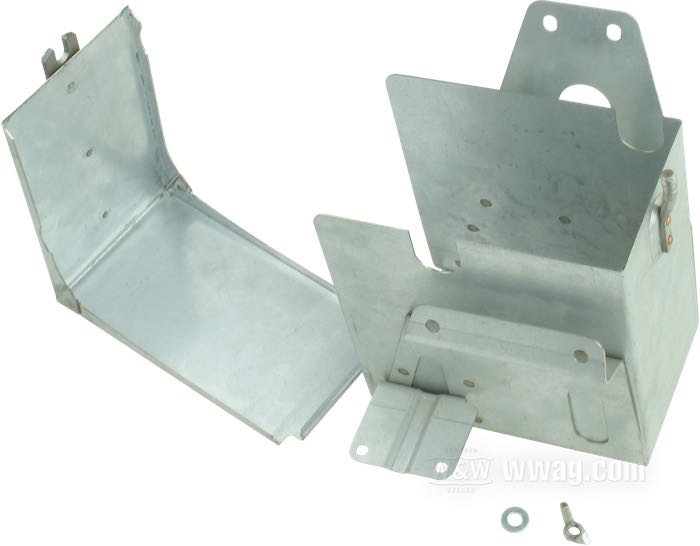 Scatola batteria di The Cyclery; atto per modelli J/JD del 1926-1929; acciaio, naturale; L x A x P: 172 x 184 x 106 mm; rimpiazza OEM HD 4401-26; Europa; peso lordo: 1.76 kg