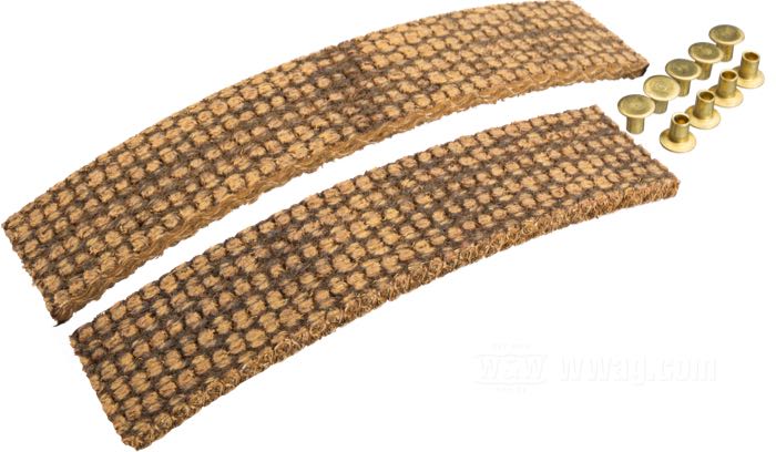 Forros; para Zapatas de freno; apropiado para Singles & 45”/750 cc 1928-1929, Singles 21” 1930-1934; compuesto fibra; posición: delantero; grosor: 5 mm; con remaches; reemplaza OEM HD 4113-28A; peso bruto: 76 g