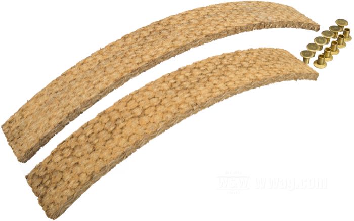 Linings; for Brake shoes; fits 45”/750 cc, V-series Big Twins, Singles C 1931-1935; fiber compound; position: front; 5 mm thick; with rivets; replaces OEM HD 4113-31, and 4113-31A; gross weight: 100 g