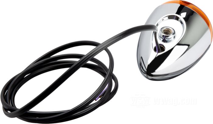 Intermitente; apropiado para modelos HDI: FXST 2000→,  Dyna 2001→, Sportster 2002-2020; aluminio fundido, ámbar, cromado; Ø 61 mm; rosca: 5/16”-18; 21 W; casquillo: BA15s; con bombilla 12 V; posición: trasero; reemplaza OEM HD 68978-00; homologado E13; peso bruto: 282 g