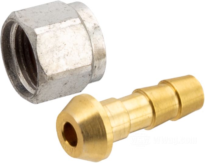 Adattatore di Into The Wilderness; per Condotto benzina / Filtro benzina; per filtro benzina Linkert 1950-1965, rubinetto benzina in basso 1950-1965; atto per carburatori Linkert; acciaio / ottone, CAD (procedimento ZnNi); filetto raccordo: 1/2”-24; U.S.A.; AVVERTENZA: Questo adattatore sigilla tramite il cono sul nipplo in ottone. Non è richiesto alcun O-ring.; peso lordo: 15 g