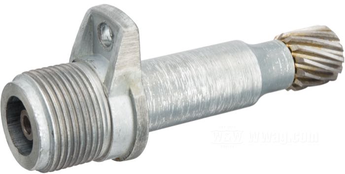 Speedometer drive unit; for transmission drive; fits FL 1962-1968; for 1:1 (1000 rpm = 60 mph) speedometers; steel / aluminum; drive ratio: 0.30; number of teeth: 13; replaces OEM HD 67130-62; gross weight: 130 g
