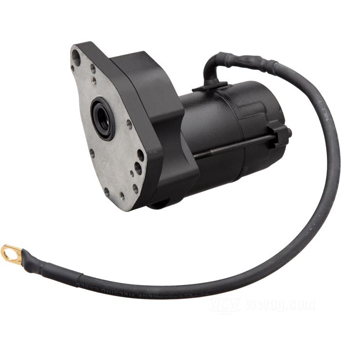 Starter motor by Spyke; fits Big Twin 1986-1988; with separate solenoids; black; 1.4 kW; gross weight: 3.24 kg