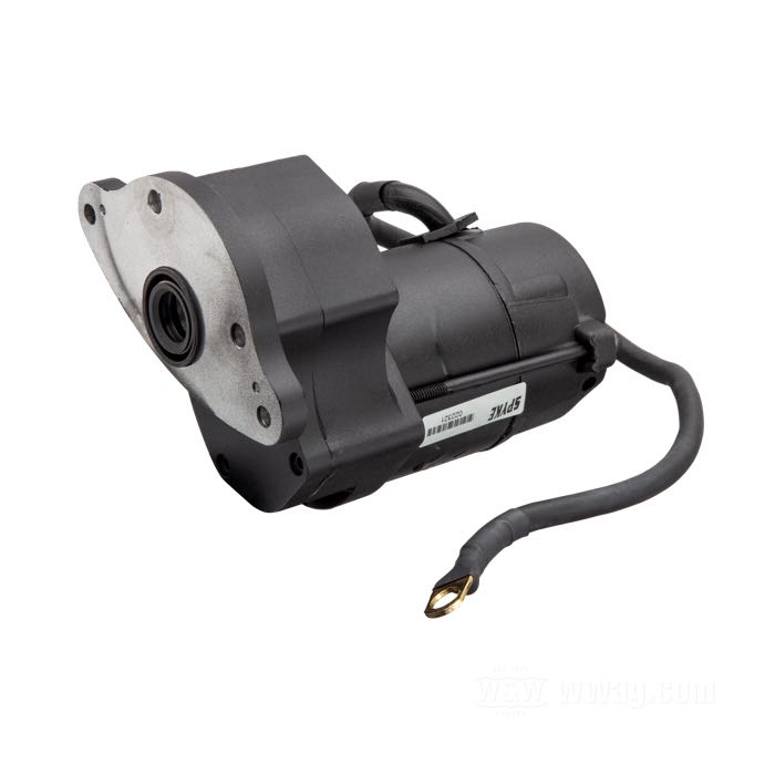 Starter motor by Spyke; fits Big Twin 1965 - early 1979; black; 1.4 kW; gross weight: 3.46 kg