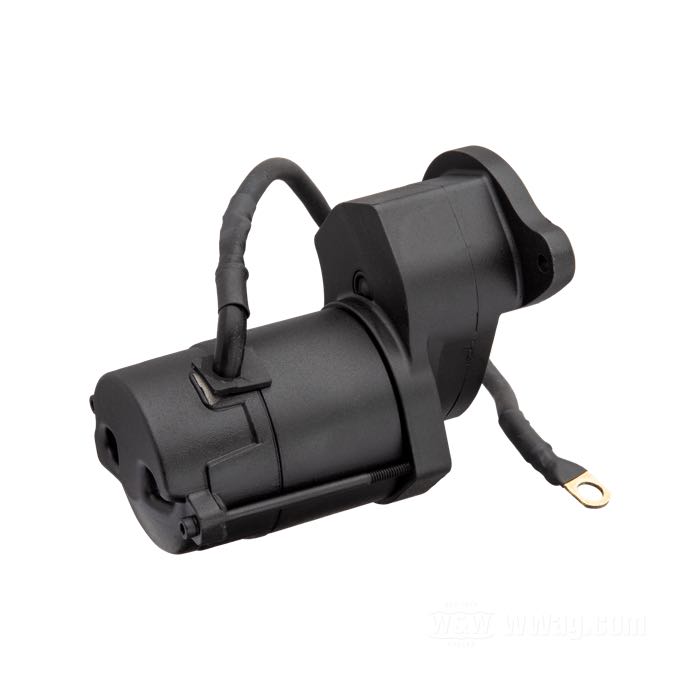 Starter motor by Spyke; fits Big Twin 1965 - early 1979; black; 1.4 kW; gross weight: 3.46 kg