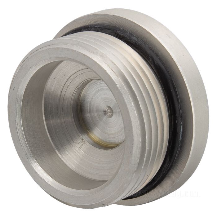 Tappo di Colony; per Coperchio primaria; per regolazione frizione, rabocco olio; atto per Sportster 1986-1990; alluminio; altezza: 1”; Ø 1-3/4”; testa con intaglio; filettatura: 1-1/2”-12; con O-ring; rimpiazza OEM HD 34742-86; U.S.A.; peso lordo: 58 g