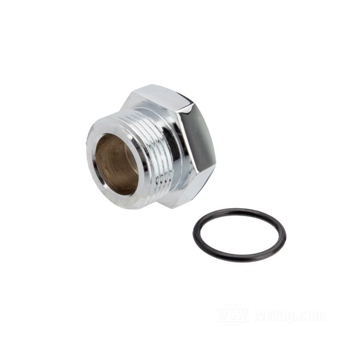 Filler plug; for Transmission; fits 4-speed Big Twin 1936-1984; steel, chrome-plated; hex; thread: 7/8”-18; gross weight: 60 g