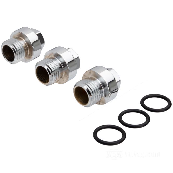 Verschlussschrauben-Satz; für Ölpumpe / Ölsieb; passend für Big Twin 1981→; Stahl, verchromt; Sechskant mit Flansch; Gewinde: 1/2”-20; 6-teilig; ersetzt OEM HD 26263-80; Bruttogewicht: 50 g