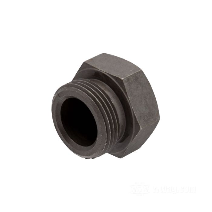 Filler plug »1936–1957 Style«; for Transmission; fits 4-speed Big Twin 1936-1984; steel, parkerized; hex; thread: 7/8”-18; replaces OEM HD 701; gross weight: 60 g