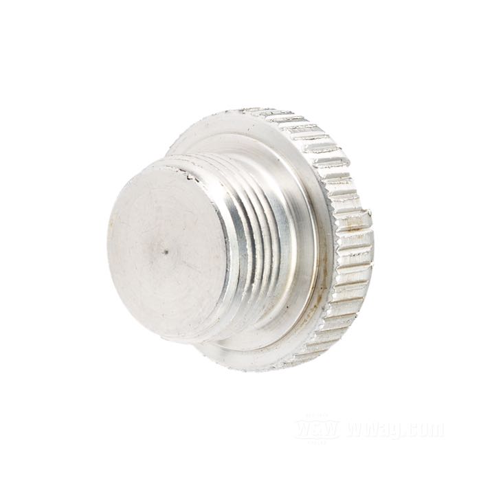 Filler plug »1958–1980 Style«; for Transmission; fits 4-speed Big Twin 1936-1984; aluminum, machined finish; thread: 7/8”-18; replaces OEM HD 701A; gross weight: 38 g