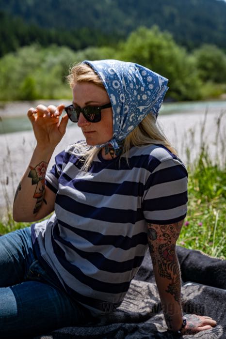 Bandana »Bison« di Rockmount; cotone, blu chiaro; lunghezza x larghezza: 54 x 54 cm; U.S.A.; peso lordo: 56 g