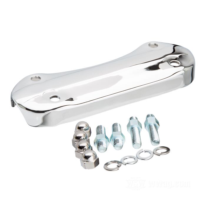 Rinforzo riser »Hydra Glide«; atto per Big Twin 1949-1959; distanza riser 4-3/4” (= 120.5 mm); acciaio, cromato; con Set bulloni; rimpiazza OEM HD 56165-49 e 56167-49; peso lordo: 340 g