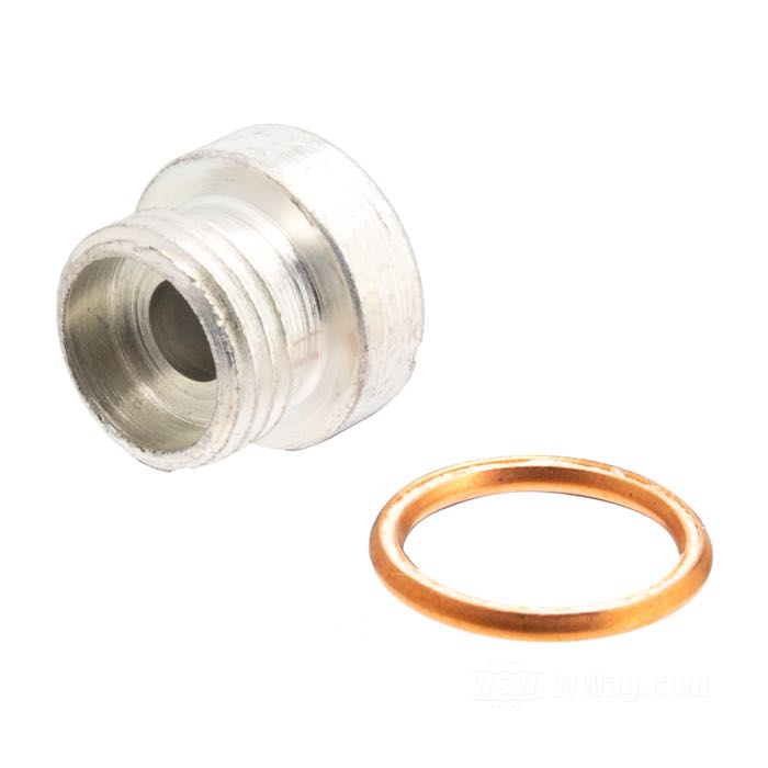 Tappo; per filtrino olio in basamento; atto per Big Twin 1952-1965; acciaio, CAD (procedimento ZnNi); testa cilindrica con intaglio; filettatura: 9/16”-18; rimpiazza OEM HD 24987-52; peso lordo: 30 g