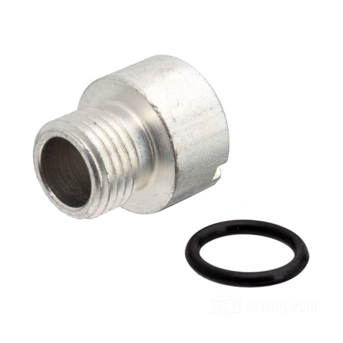 Bouchon fileté; pour tamis d‘huile du carter; adaptable à Big Twin1981→; acier, CAD (procédé ZnNi); tête cylindrique fendue; filetage: 1/2”-20; avec joint torique; remplace OEM HD 26263-80; poids brut: 30 g