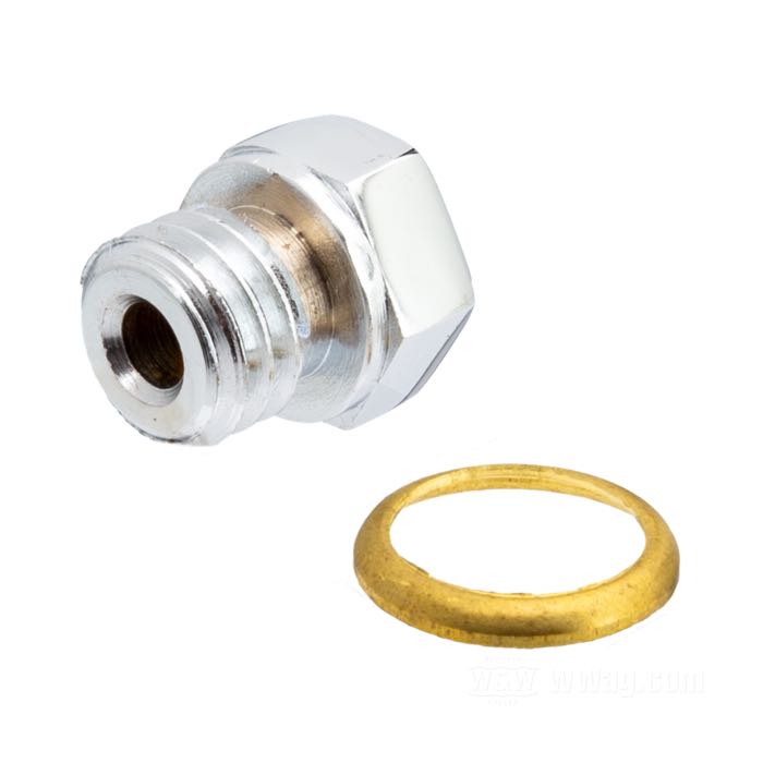 Tappo spurgo; per spurgo serbatoio olio: KH, XL, XLH 1954-1978, spurgo olio transmissione: K, XL 1952-1965, Big Twin 4 marcas 1958-1986; acciaio, cromato; esagonale; filettatura: 1/2”-13; chiave: 5/8 ”; con rondella di tenuta; rimpiazza OEM HD 707; peso lordo: 30 g