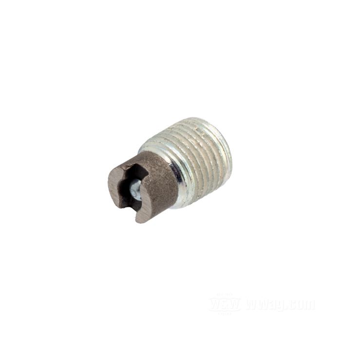 Drain plug »OEM«; for Big Twin primary housings 1987-2003 and Evolution Softail transmissions 1993-99; steel, zinc plated, magnetic; Torx; thread: 1/8”-27 NPT; wrench size: T40; replaces OEM HD 739A; gross weight: 10 g