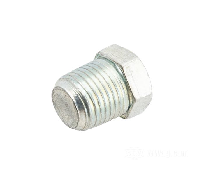 Drain plug by Paughco; for Oil tank; steel, chrome-plated, hex head; drain plug: 1/8”-27 NPTF; gross weight: 16 g