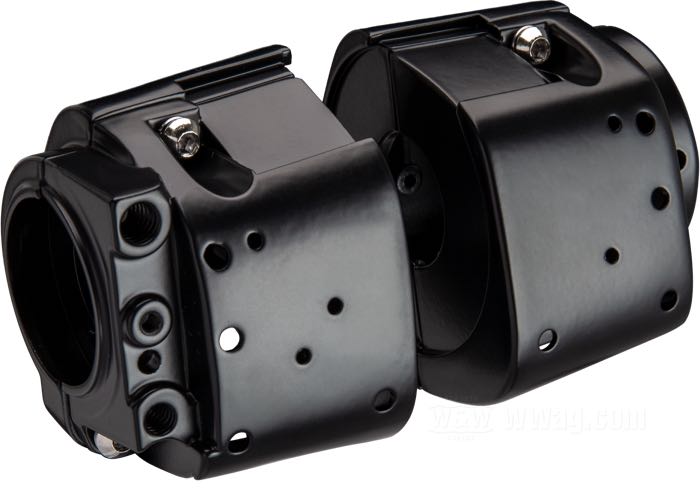 Kit cocotte de commutateurs; adaptable à modèles 1982-1995; alu coulé, noir, finition époxy; remplace OEM HD 71563-82A, 71564-82A, 71567-82A et 71568-82A; poids brut: 384 g