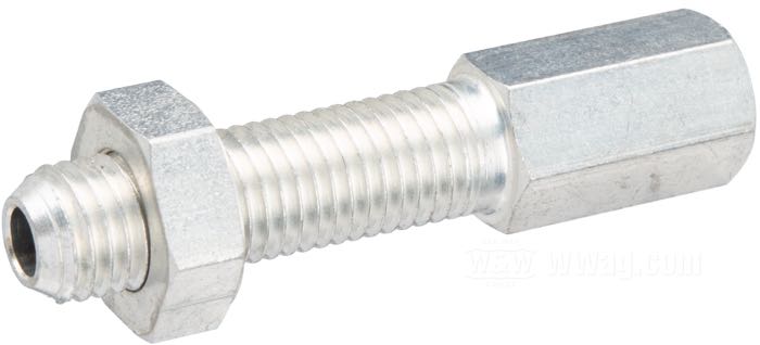 Einstellschraube von Colony; für mousetrap clutch booster; passend für Big Twin 1952-1967; Stahl, CAD (ZnNi Verfahren); Länge: 45 mm; Gewinde: 5/16”-24; mit Mutter; ersetzt OEM HD 38674-52; USA; Bruttogewicht: 24 g