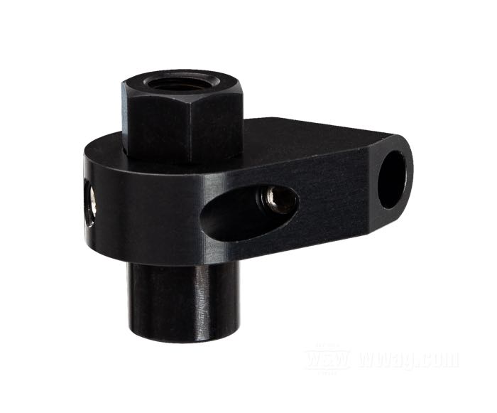 Adapter von Kellermann; für Spiegel; für Atto Blinker und Rücklichter; Billet-Aluminium, schwarz eloxiert; Gewinde: M5 x 0.5; Bruttogewicht: 120 g