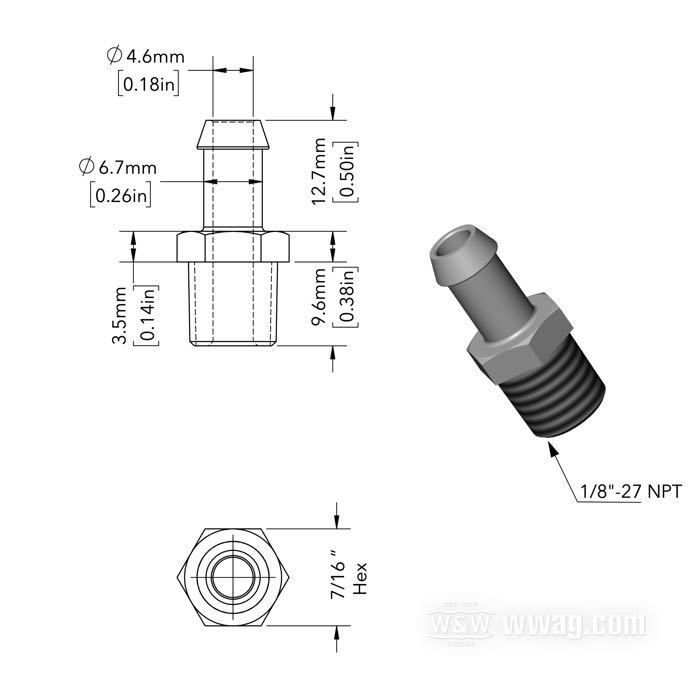 Raccord; pour Durite d'huile; adaptable à Big Twin 1965-début 1966; pour les durites de DI 5/16”; acier, zingué, droit; filet raccord: 1/8”-27 NPT; remplace OEM HD 63578-52; poids brut: 9 g
