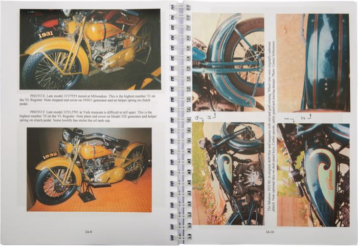 Book »Harley-Davidson 1930-1936 Big Twins - Buying, Restoring and Riding a VL«; paper, 6. Edition; width x height: 21 x 29.8 cm; by Steve Slocombe; spiral bound; color + black and white; 240 pages; English; ISBN: 0952750511; Great Britain; gross weight: 731 g