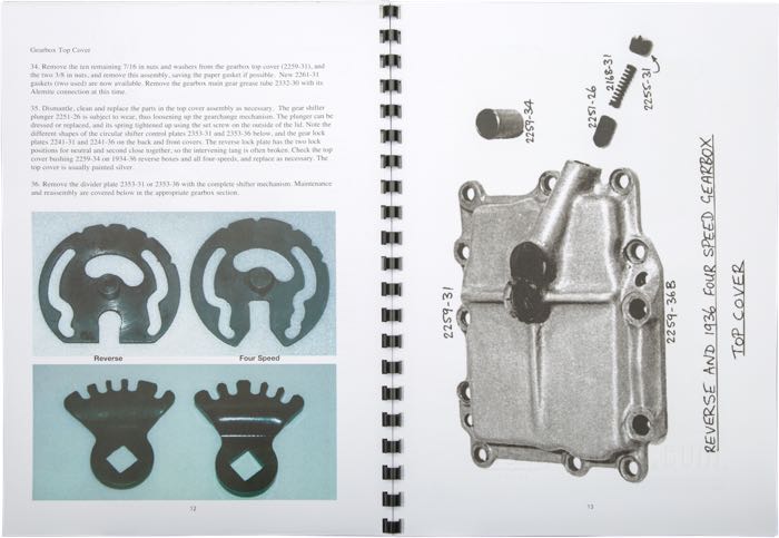 Book »Exotic Harley-Davidson VL Gearboxes - Restoring the 1936 4-speed Gearbox and the 1931-1936 Reverse Gearbox«; paper, 2. Edition; width x height: 21 x 29.8 cm; by Steve Slocombe; spiral bound; color + black and white; 34 pages; English; ISBN: 9780952750529X; Great Britain; gross weight: 295 g