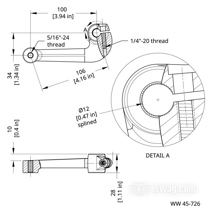 Foot shift lever; fits Sportster 1991-2003; steel, chrome-plated; splined; replaces OEM HD 34606-90, and 34615-94; gross weight: 310 g