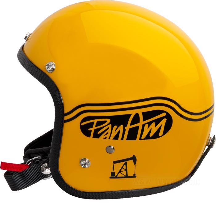 Open face helmet »PanAm« by PanAm; fiber glass, yellow; net weight: 970 g; int. size: S - 55-56 cm; without approval marks; gross weight: 1.1 kg