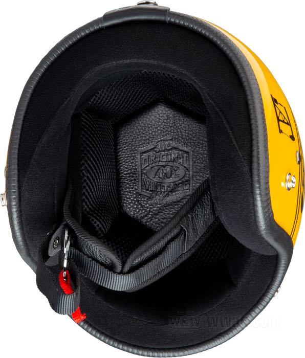 Open face helmet »PanAm« by PanAm; fiber glass, yellow; net weight: 970 g; int. size: S - 55-56 cm; without approval marks; gross weight: 1.1 kg
