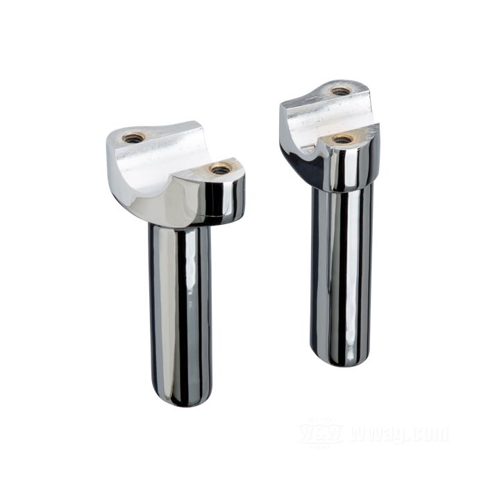 Riser; atto per FXWG 1980-1986; distanza riser 3-1/2” (= 89 mm); alluminio fuso, cromato; filettatura: 5/16”-18 / 1/2”-13; misure conformi a disegno: H-altezza di montaggio=107 mm; rimpiazza OEM HD 56142-80; peso lordo: 373 g