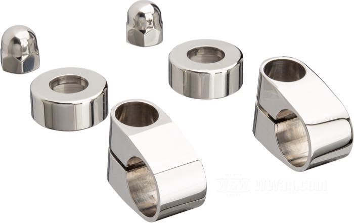Risers »Lowrider short«; adaptable à Springer Softail; acier inox, poli; pour guidons du Ø: 1 ”; certifié; poids brut: 390 g