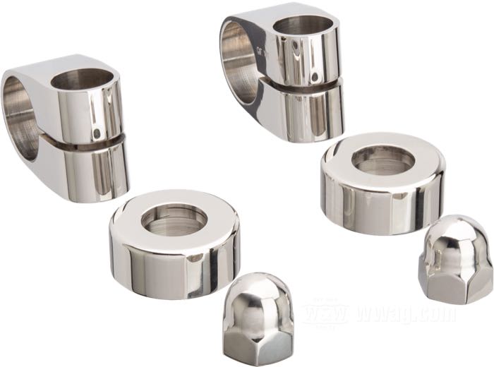 Risers »Lowrider short«; adaptable à Springer Softail; acier inox, poli; pour guidons du Ø: 1 ”; certifié; poids brut: 390 g
