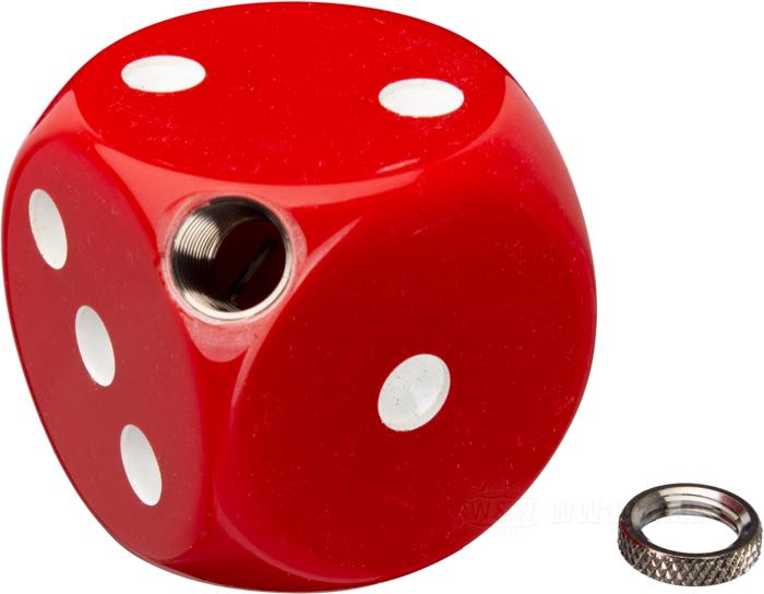 Botón de mando »Dice«; plástico, rojo; ancho x alto: 40 x 40 mm; rosca: 3/8”-24; reemplaza OEM HD 11784-31; peso bruto: 78 g