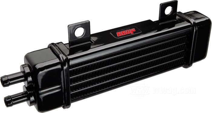 Oil cooler »Slimline« by Jagg; aluminum / steel, black; L x W x H: 205 x 55 x 30 mm; with oil hose, hardware; gross weight: 1.04 kg