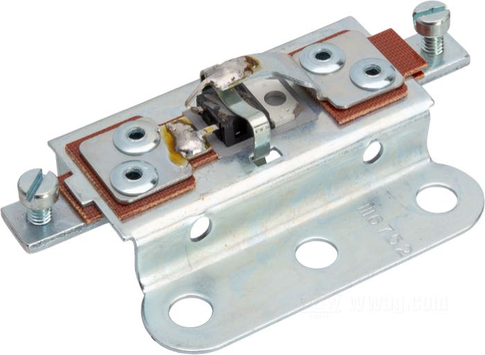 Cut-out diode »Delco Remy«; fits all models 1926-1937; with 1926-1931 and 32E generators; steel, two terminals, without cover; length x width: 9 x 5 cm; 6 V; replaces OEM HD 4785-26; gross weight: 61 g