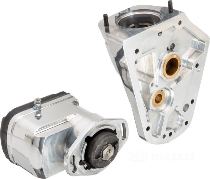 Magneto »M5« de Morris Magneto; apropiado para Big Twin Shovelhead y Evolution 1970-1999 / Big Twin 1993-1999; aluminio, pulido; con junta del cárter; EE. UU.; peso bruto: 5.7 kg