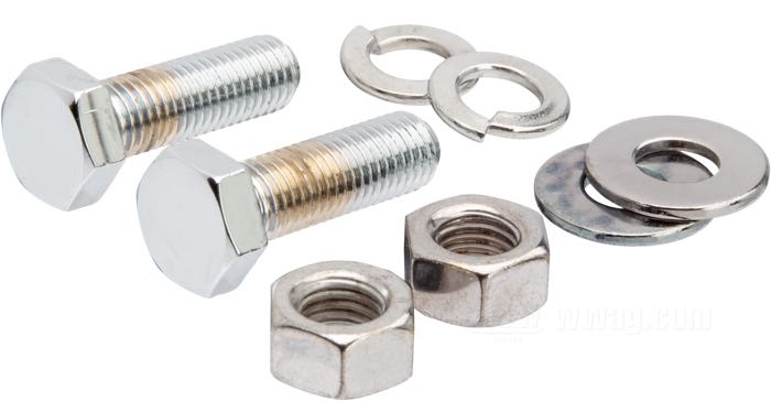 Kit de montage; pour Pare-chute; adaptable à Big Twin 1951-1954; acier, chromé; position: avant; remplace OEM HD 4000, 6320 et 7752; poids brut: 52 g
