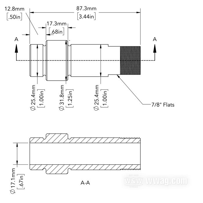 Axle sleeve; fits Big Twin 1958-1962; rear; steel; thread: 1”-20; replaces OEM HD 41600-58; gross weight: 230 g