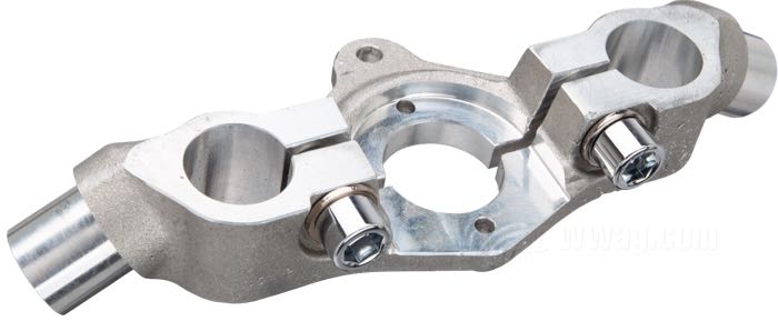 Fork clamp »Stelling & Hellings Inline« by VCP; for Springer fork; fits 1936-early 1946 Big Twin, 1940-1957 45 cui/750cc; cast aluminum, cast finish; width: 225 mm; USA; gross weight: 570 g