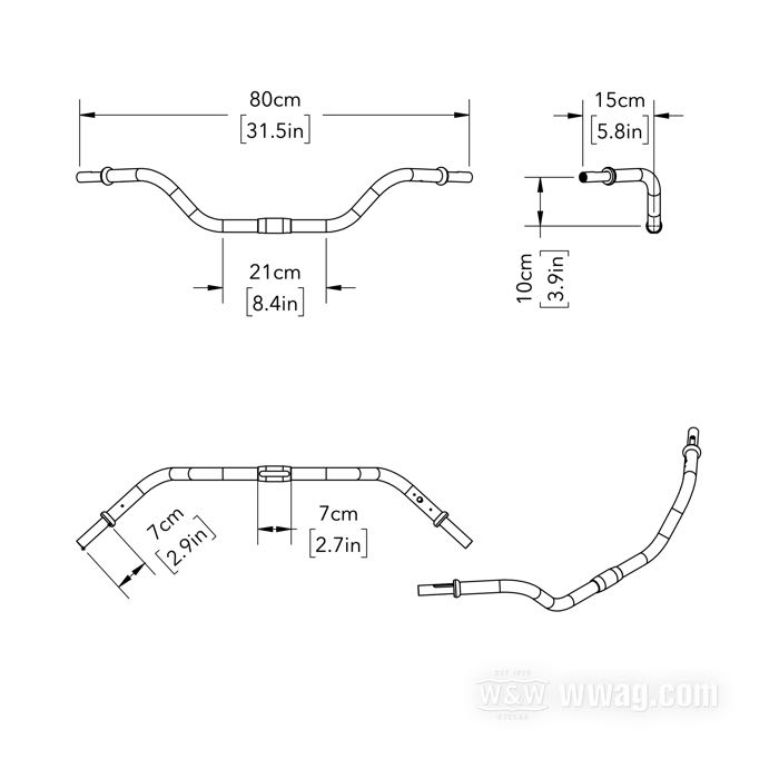 Manubrio »Speedster«; atto per Hydra e Duo Glide 1954-1959; acciaio, cromato; rimpiazza OEM HD 56049-54; peso lordo: 1.77 kg