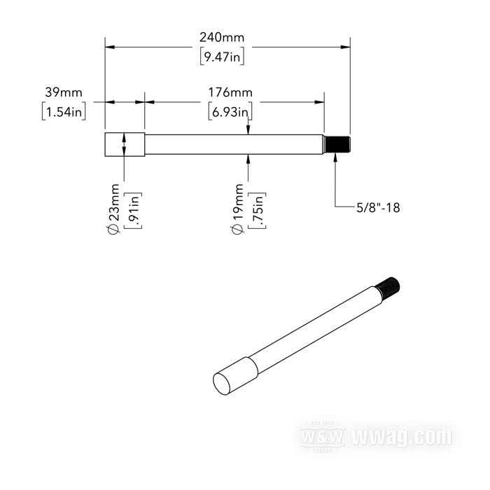 Eje delantero; apropiado para XL y FX 1978-1983, FXR 1982-1983; acero, cincado; largo: 240 mm; Ø 19 mm; rosca: 5/8”-18; reemplaza OEM HD 43883-77; peso bruto: 600 g